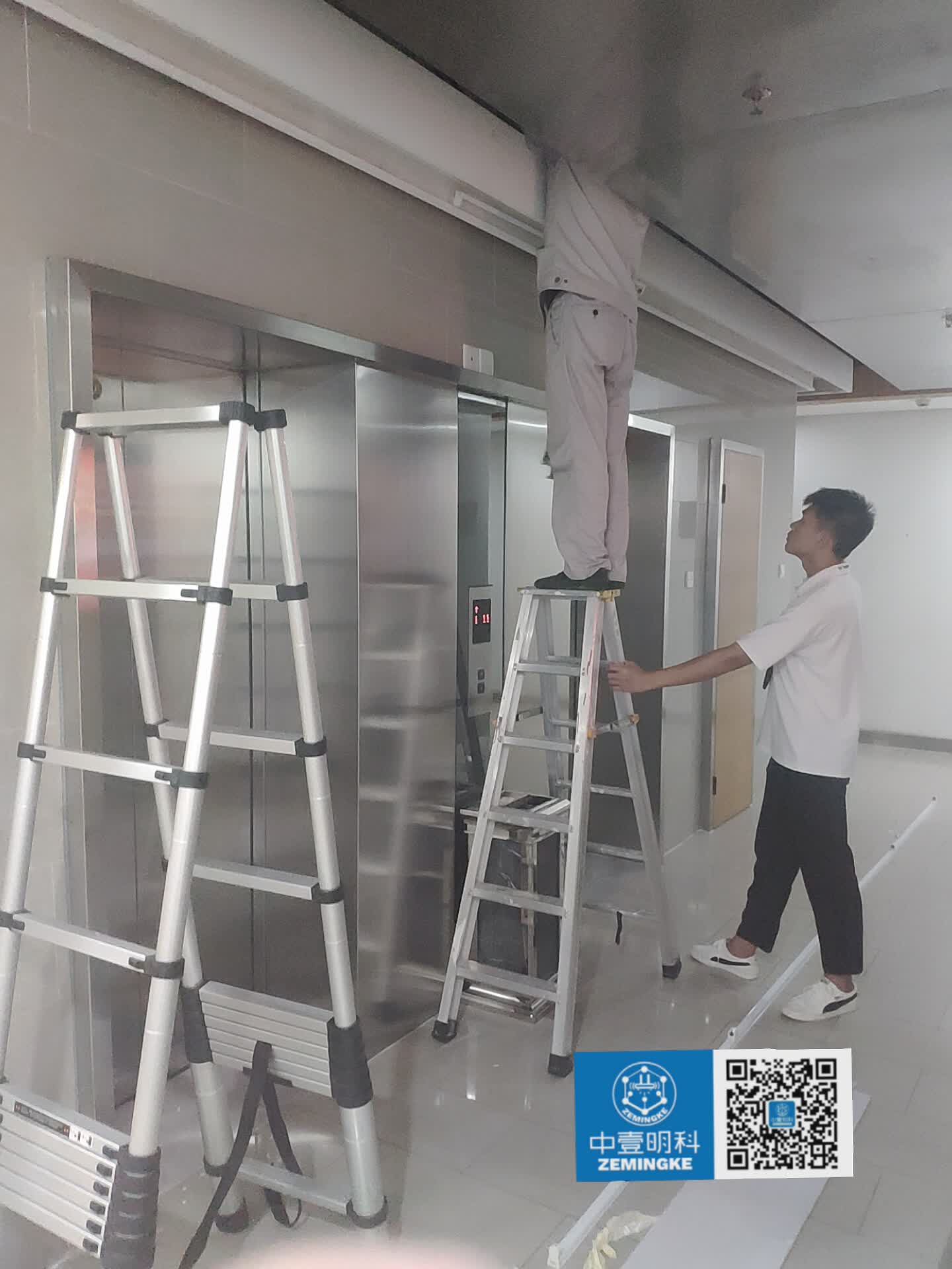 節能改造施工記錄|寫字樓電梯廳燈槽照明節能改造